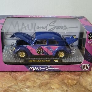 Maui and Sons Blue & Pink 1952 VW Beetle Deluxe Model Toy